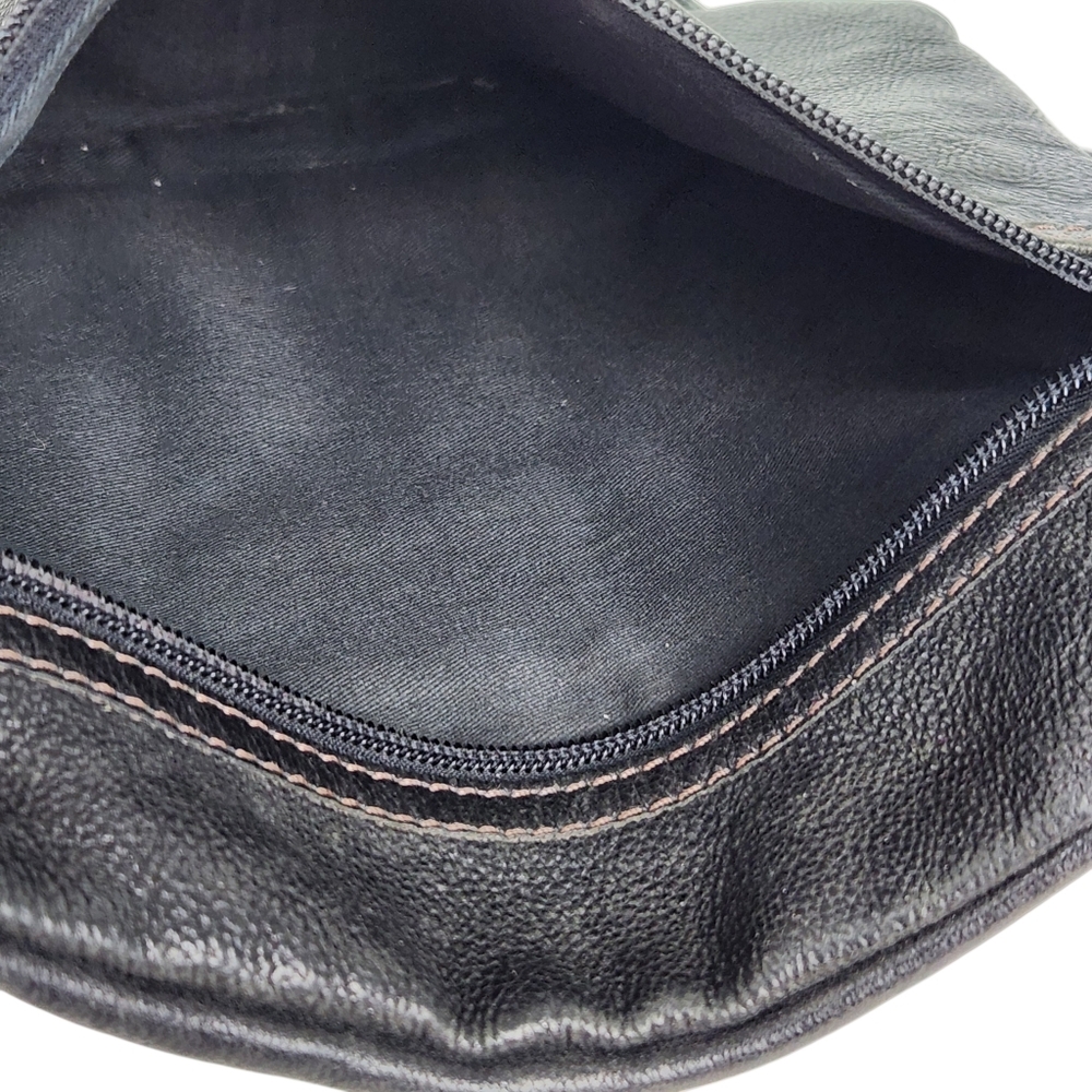 Fossil Sasha Black Patchwork Leather Rustic Crossbody Messenger Bag Purse - Picture 8 of 10